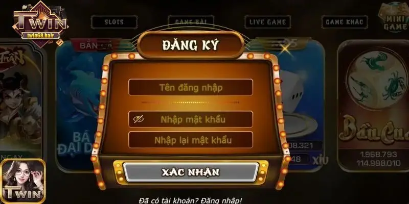 Đăng ký Twin68 là bước quan trọng vào cổng game chơi